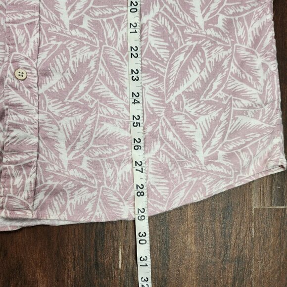 Faherty Breeze Shirt Mens Large Short Sleeve Button Hawaiian Floral Leaf Print - Picture 4 of 7